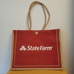 State Farm Burlap Tote Bag